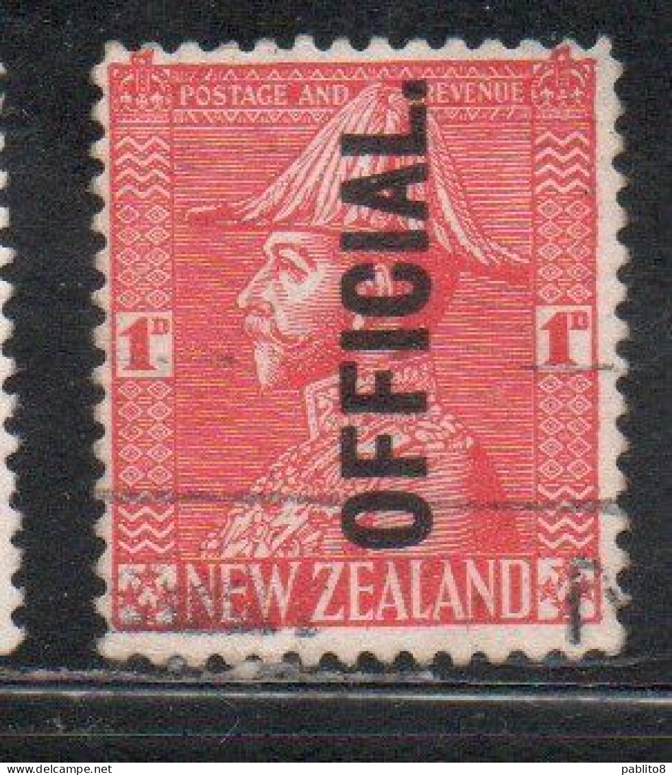 NEW ZEALAND NUOVA ZELANDA 1927 1928 OFFICIAL STAMPS KING GEORGE V 1p USATO USED OBLITERE' - Gebruikt