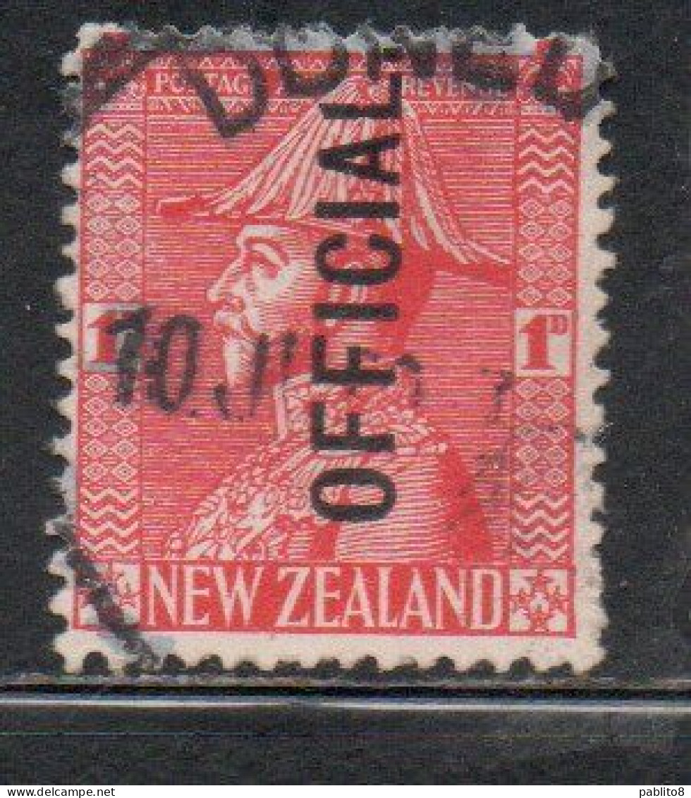 NEW ZEALAND NUOVA ZELANDA 1927 1928 OFFICIAL STAMPS KING GEORGE V 1p USATO USED OBLITERE' - Gebruikt