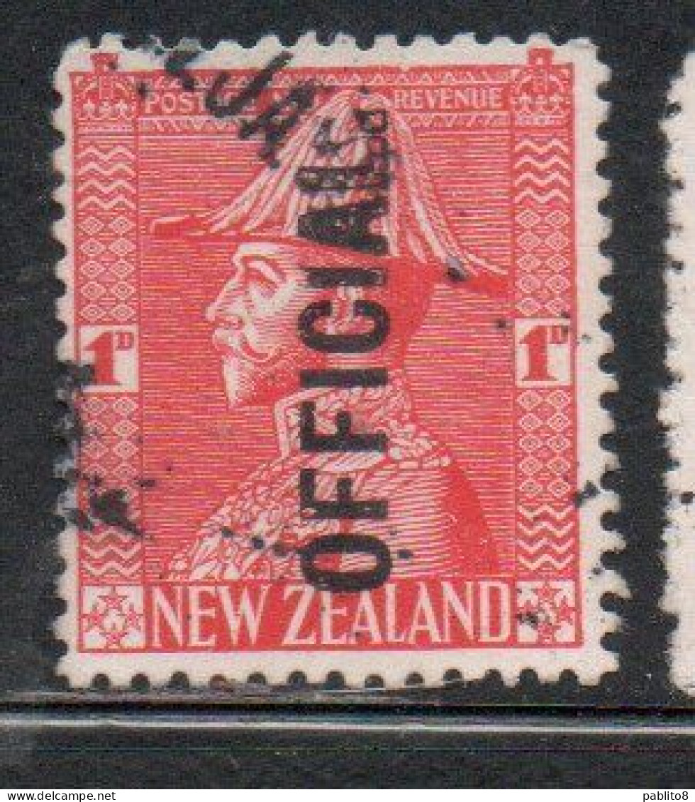 NEW ZEALAND NUOVA ZELANDA 1927 1928 OFFICIAL STAMPS KING GEORGE V 1p USATO USED OBLITERE' - Oblitérés