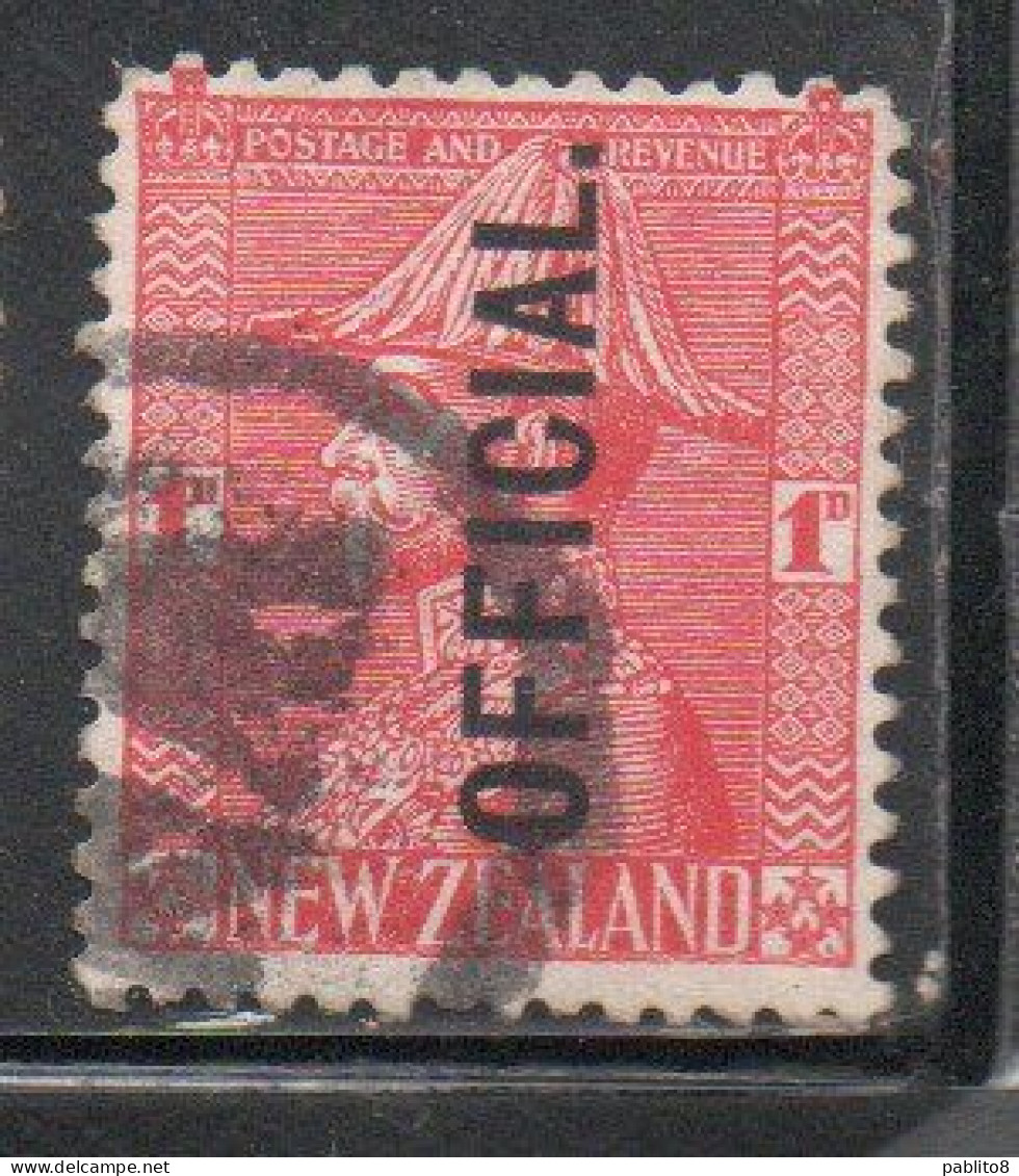 NEW ZEALAND NUOVA ZELANDA 1927 1928 OFFICIAL STAMPS KING GEORGE V 1p USATO USED OBLITERE' - Oblitérés