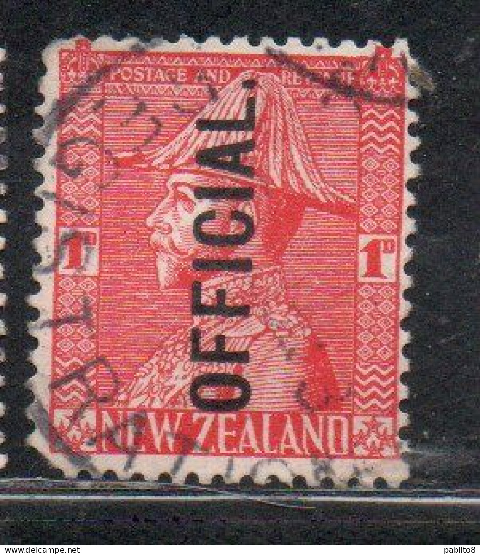 NEW ZEALAND NUOVA ZELANDA 1927 1928 OFFICIAL STAMPS KING GEORGE V 1p USATO USED OBLITERE' - Gebruikt