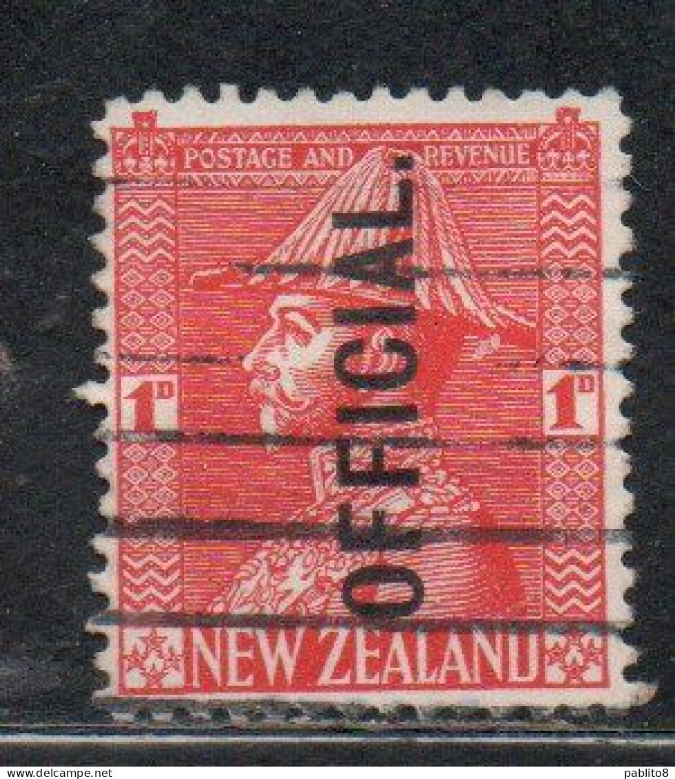 NEW ZEALAND NUOVA ZELANDA 1927 1928 OFFICIAL STAMPS KING GEORGE V 1p USATO USED OBLITERE' - Usados