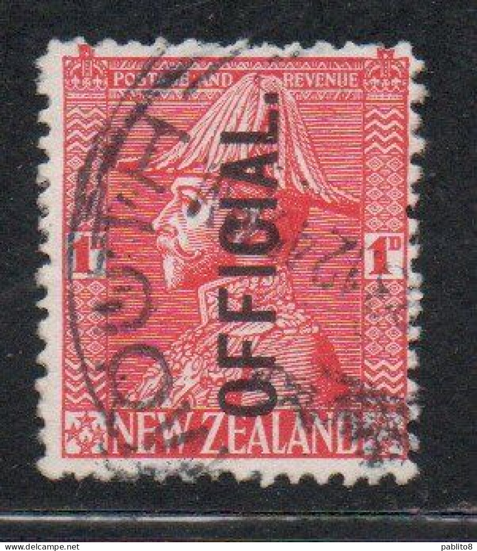 NEW ZEALAND NUOVA ZELANDA 1927 1928 OFFICIAL STAMPS KING GEORGE V 1p USATO USED OBLITERE' - Gebraucht