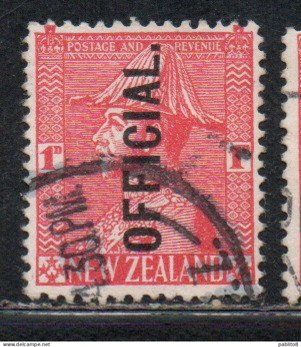 NEW ZEALAND NUOVA ZELANDA 1927 1928 OFFICIAL STAMPS KING GEORGE V 1p USATO USED OBLITERE' - Oblitérés