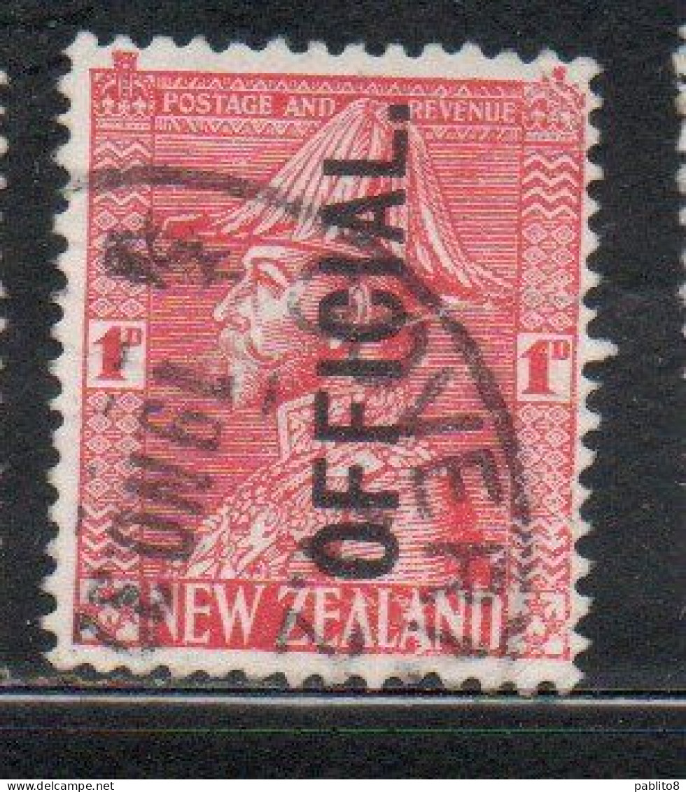 NEW ZEALAND NUOVA ZELANDA 1927 1928 OFFICIAL STAMPS KING GEORGE V 1p USATO USED OBLITERE' - Gebraucht