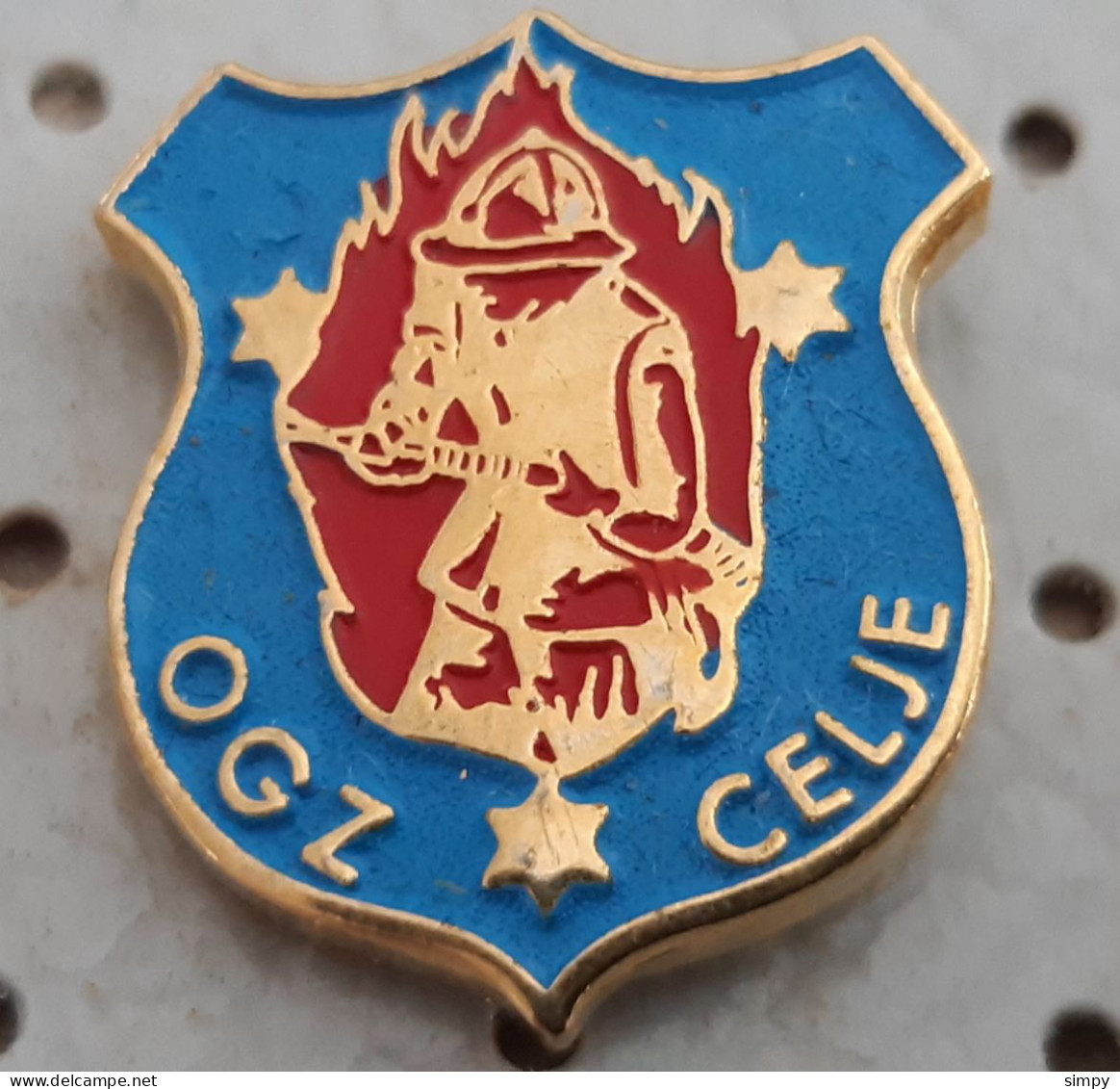 Firefighters Association Of Celje OGZ  Firefighter Helmet Pin Slovenia Ex Yugoslavia - Firemen