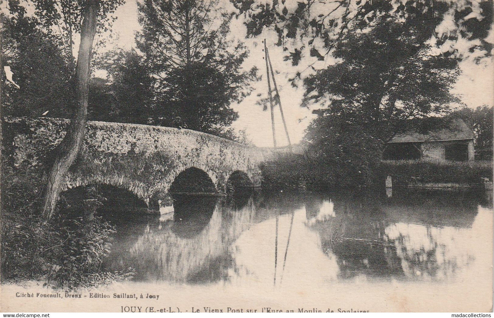 Jouy (28 - Eure Et Loir) Le Vieux Pont Et L'Eure Au Moulin De Soulaires - Jouy