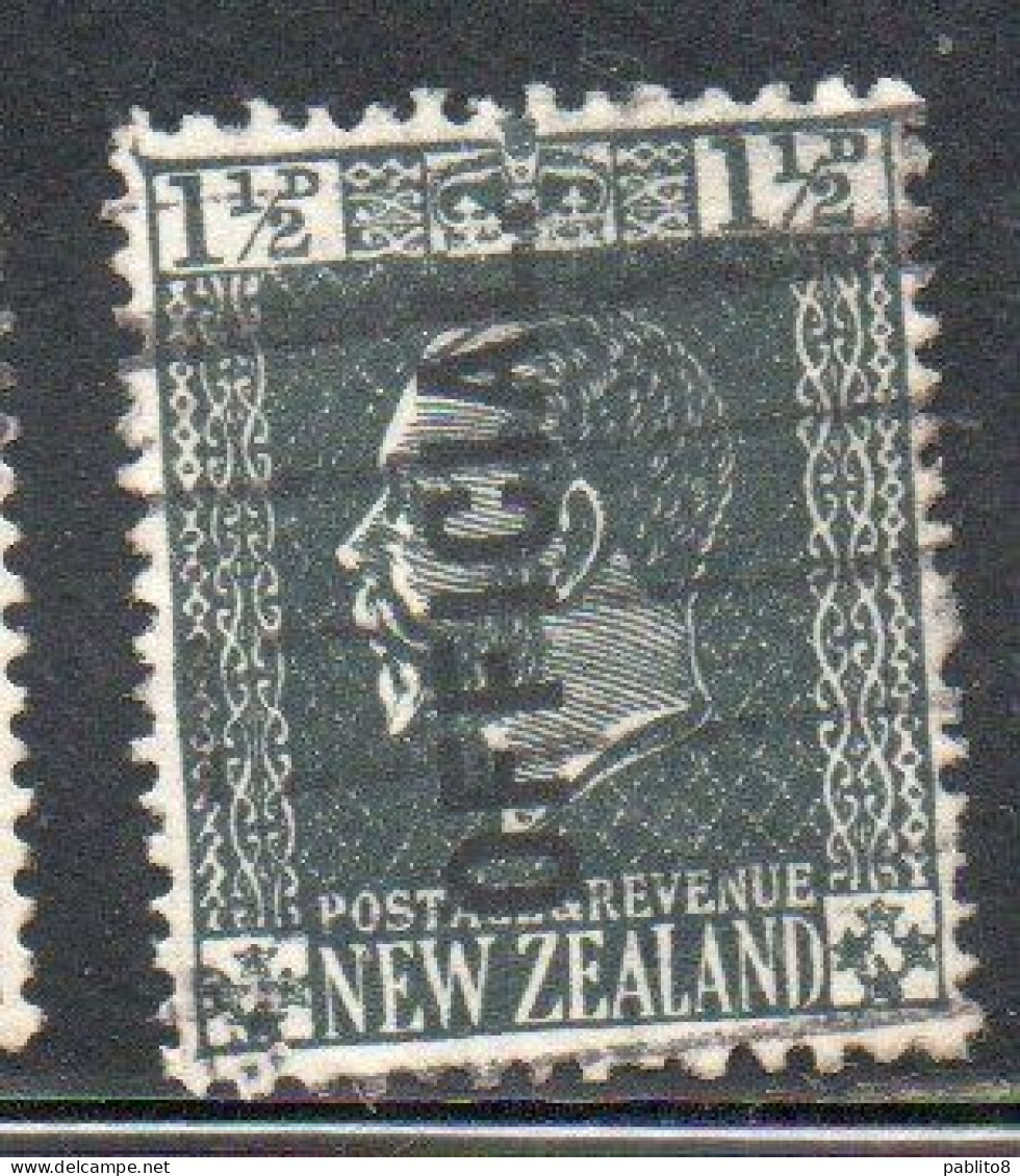 NEW ZEALAND NUOVA ZELANDA 1915 1919 1916 OFFICIAL STAMPS KING GEORGE V 1 1/2p USATO USED OBLITERE' - Gebraucht