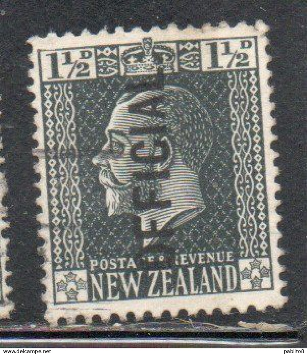 NEW ZEALAND NUOVA ZELANDA 1915 1919 1916 OFFICIAL STAMPS KING GEORGE V 1 1/2p USATO USED OBLITERE' - Usati