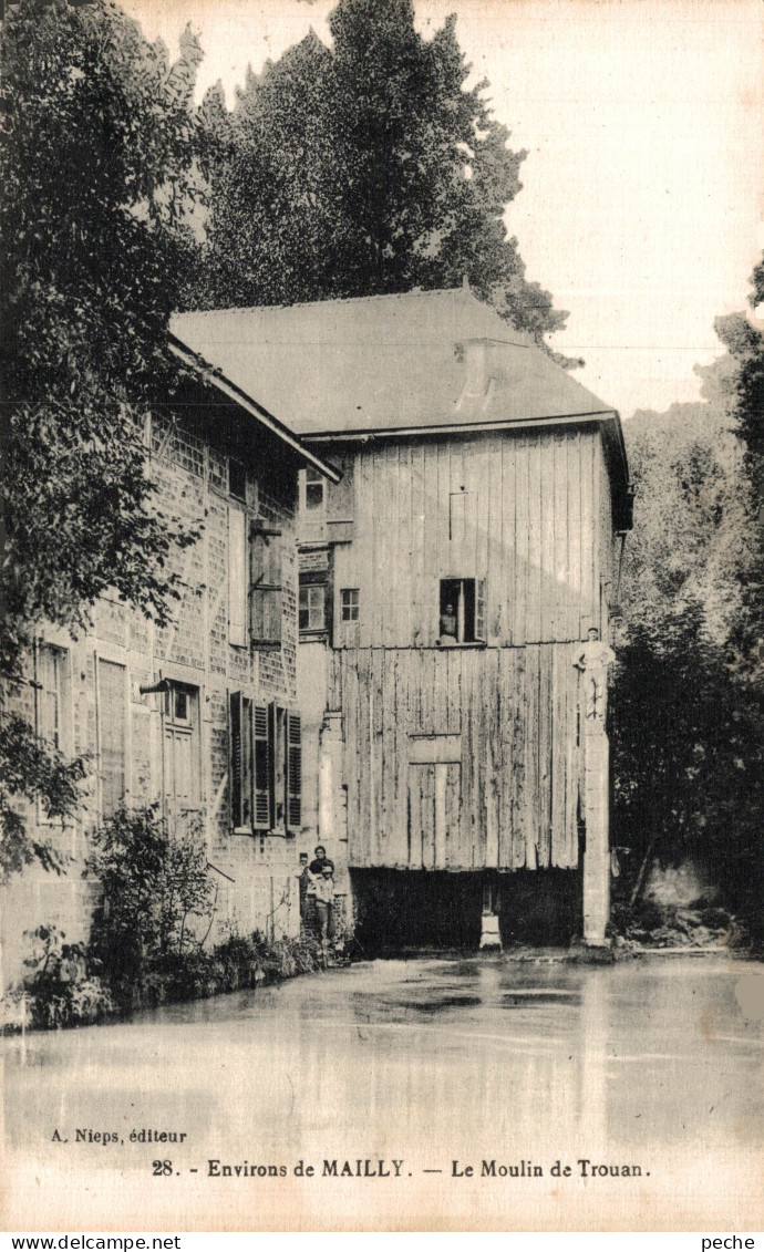 N°109561 -cpa Environs De Mailly -le Moulin De Trouan- - Water Mills