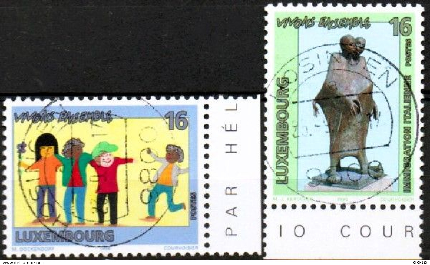 Luxembourg, Luxemburg, 1996, MI 1398 - 1399 ,YT 1348 - 1349,  ZUSAMMENLEBEN, GESTEMPELT,  Oblitéré - Used Stamps