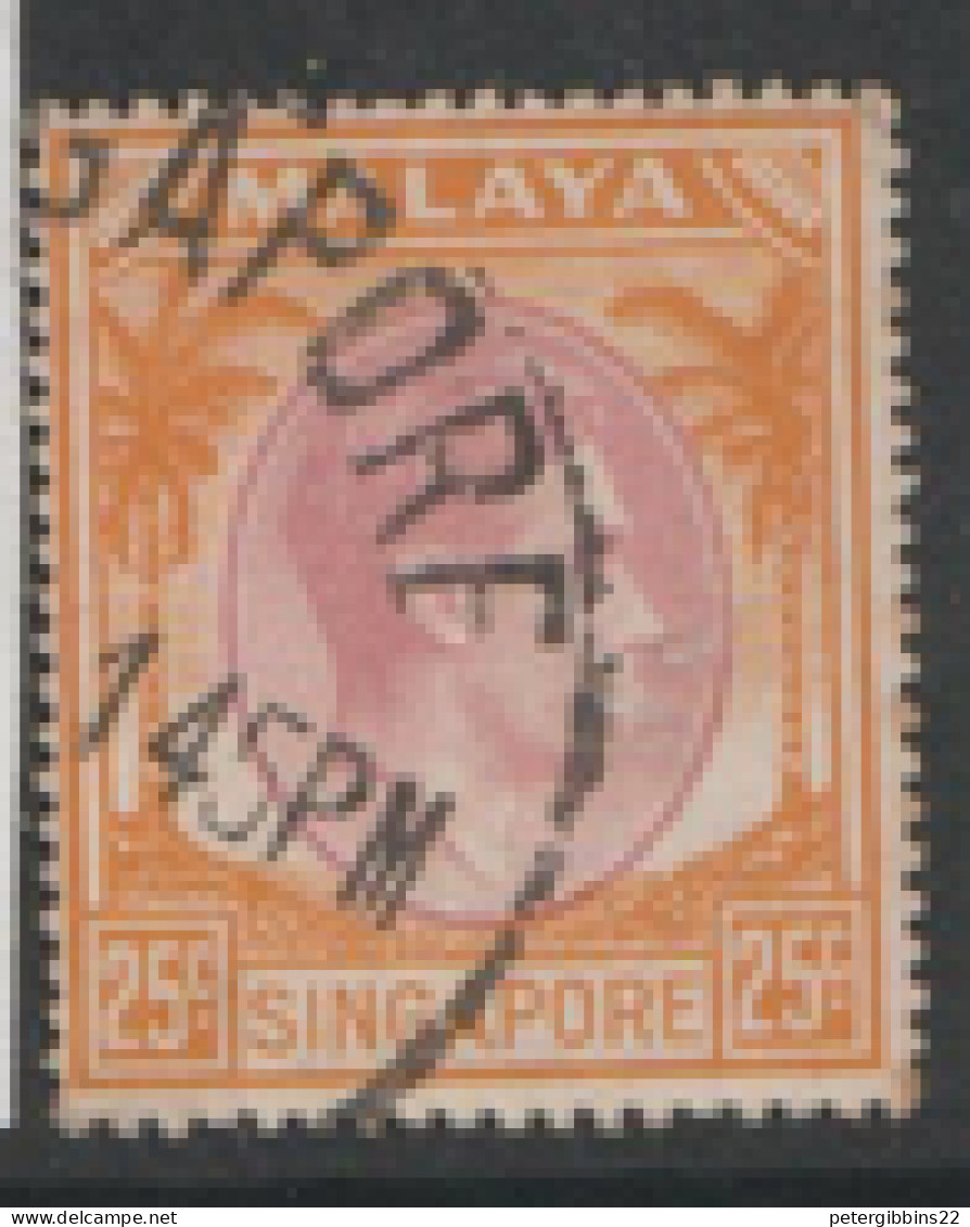 Singapore  1948  SG  25  25c  Perf 17,1/2     Fine Used - Singapour (...-1959)