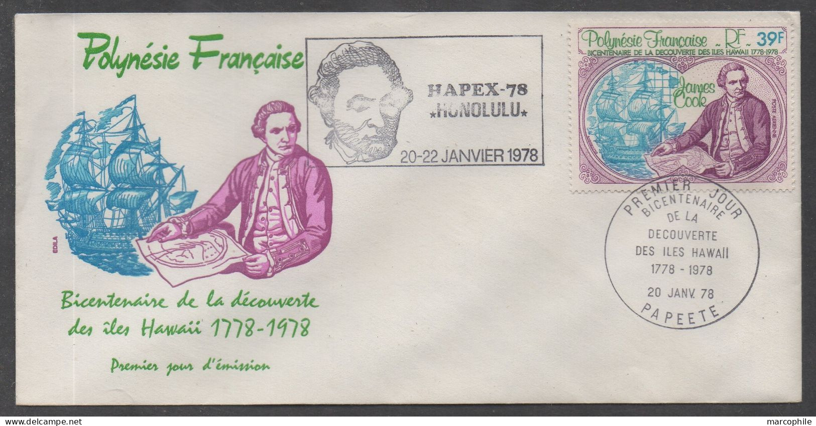 POLYNESIE - PAPEETE / 1978 ENVELOPPE PREMIER JOUR -  FDC  (ref 8713) - Lettres & Documents