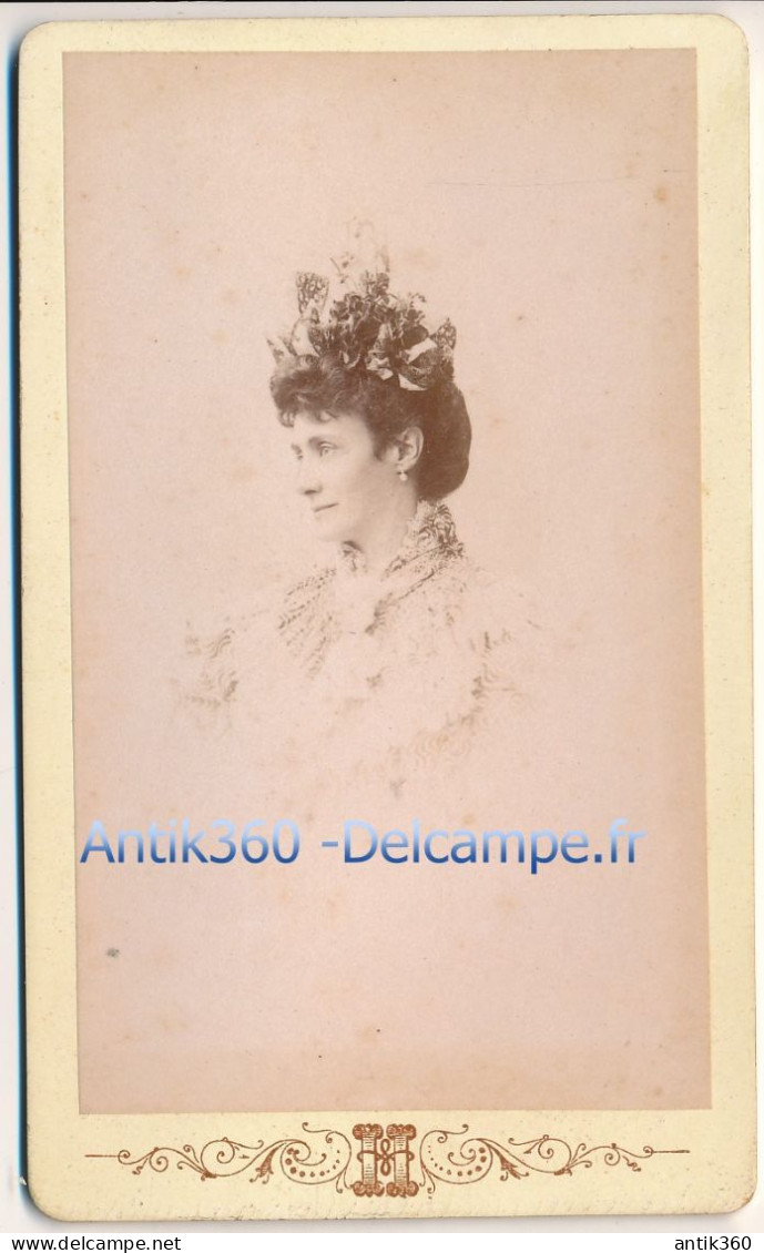 Photographie Ancienne XIXe CDV Portrait De Madame PATORNI Chapeau Coiffure Photographe Hideux Paris 1896 - Identifizierten Personen