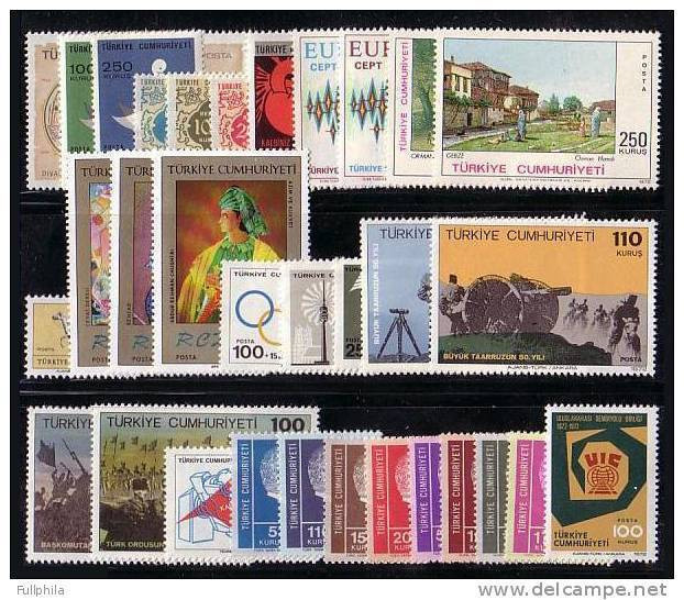 1972 TURKEY YEAR COMPLETE SET ALL MNH ** - Années Complètes