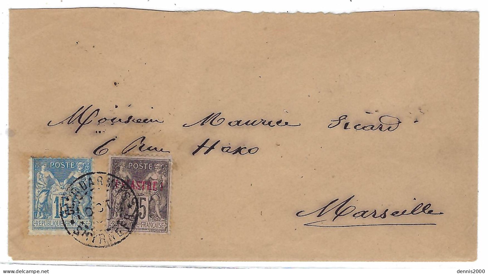 1898 - Enveloppe Affr. Sage Mixte  Pour 40 C. Oblit. " CORPS D'ARMEES * SMYRNE FR   " Pour Marseille - 1837-1914 Esmirna