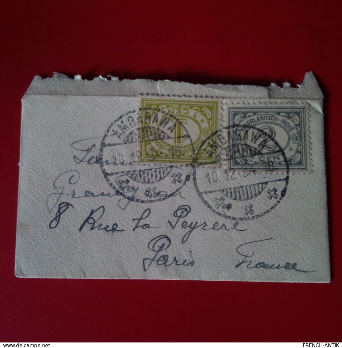 LETTRE AMBARAWA POUR PARIS - Nederlands-Indië