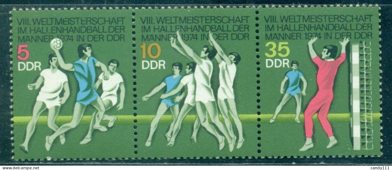 1974 Handball,World Men's Handball Championship,DDR,1928,strip/MNH - Handball