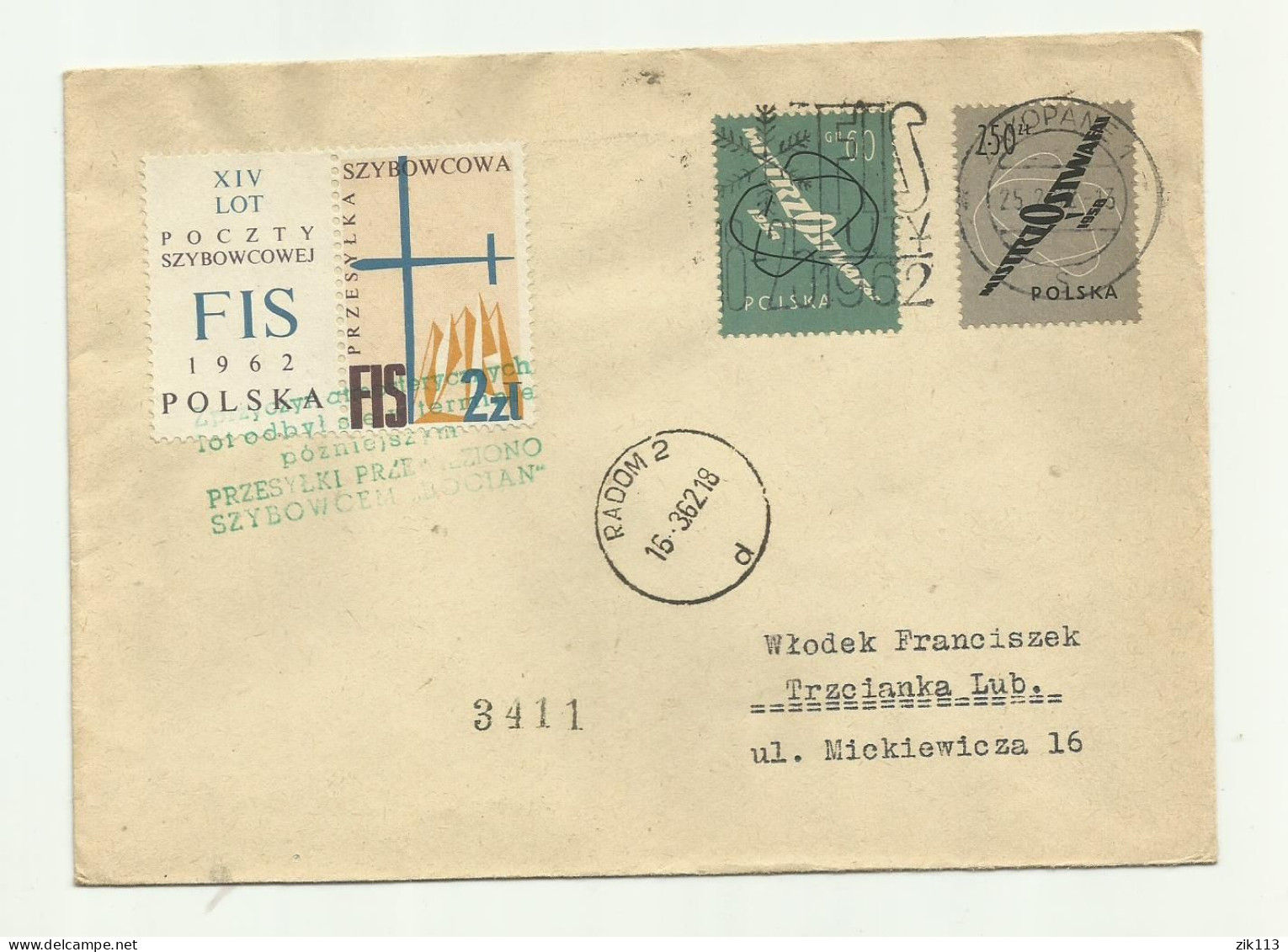 Poland 1962 - Glider Mail - Planeadores