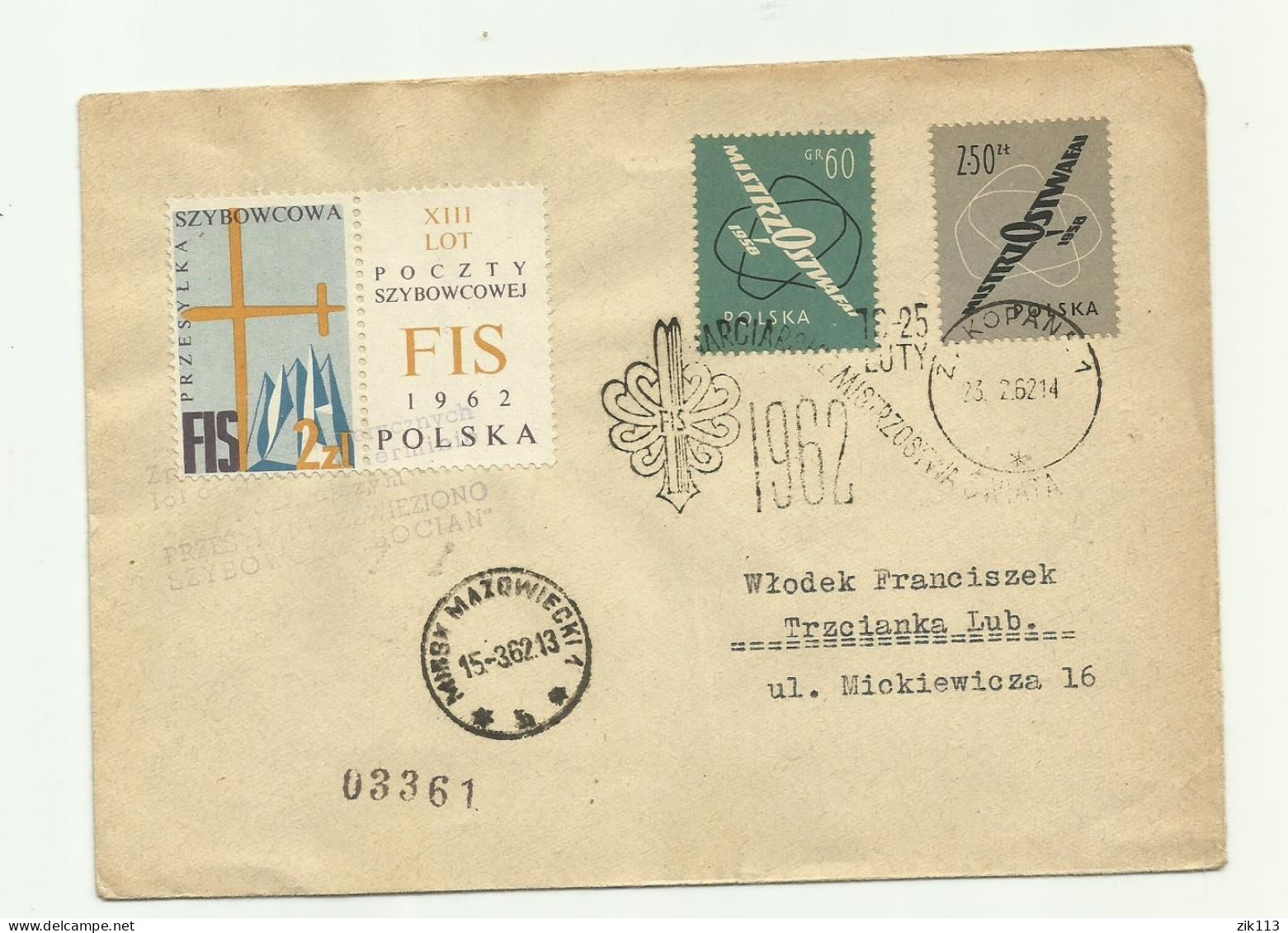 Poland 1962 - Glider Mail - Alianti