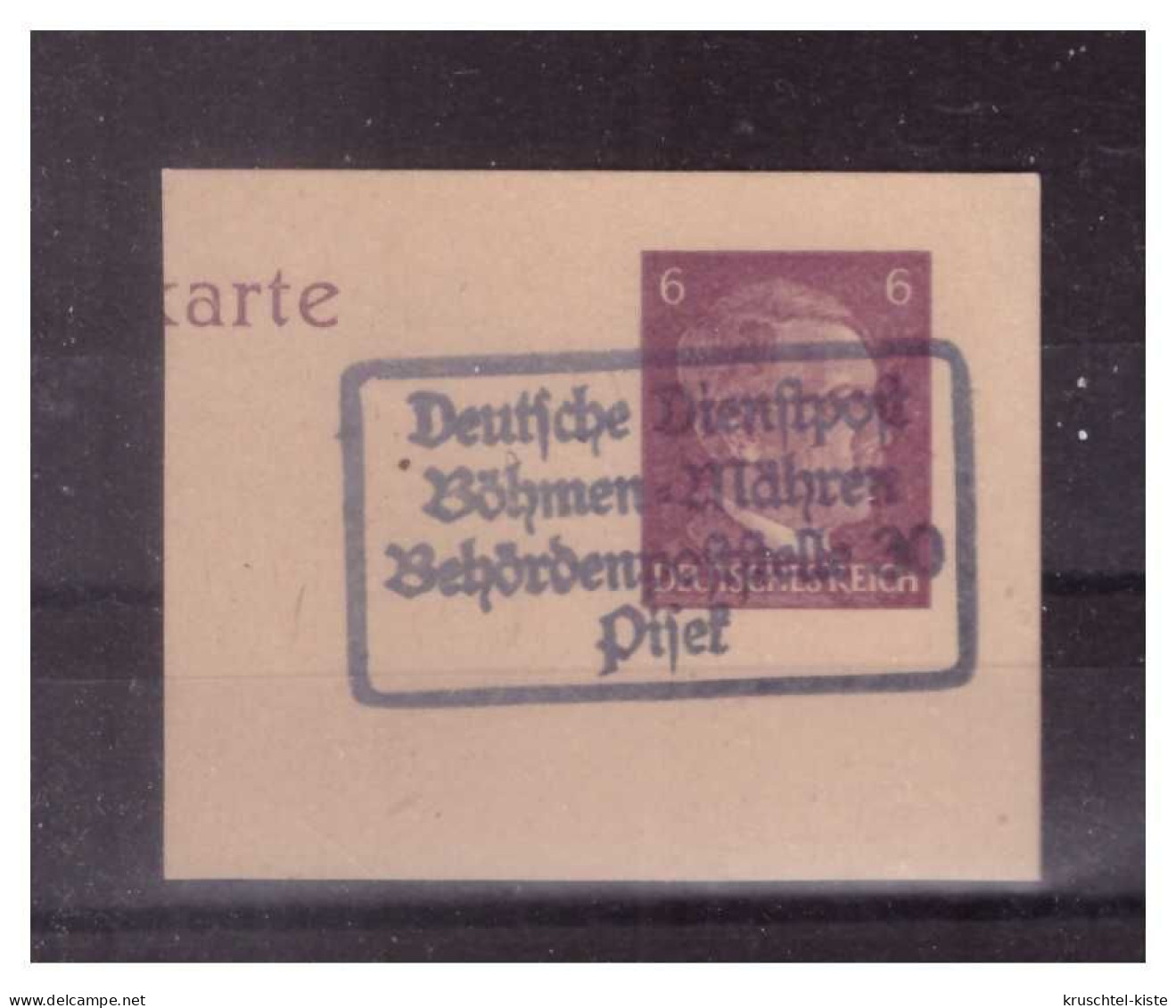 Böhmen Und Mähren (023101) Ganzsachenausschnitt Mit Sonderstempel Deutsche Dienstpost Böhmen Mähren Behördenpoststelle - Used Stamps