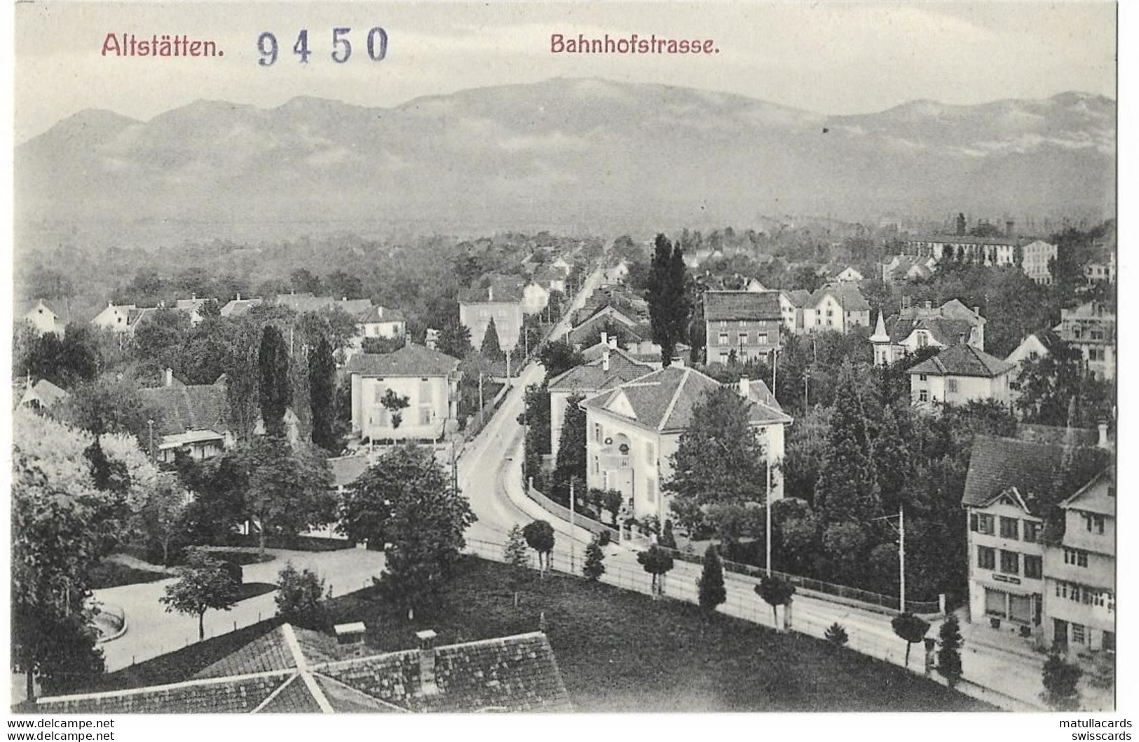 ALTSTÄTTEN: Bahnhofstrasse Mit Neu Gepflanzten Bäumen ~1910 - Altstätten