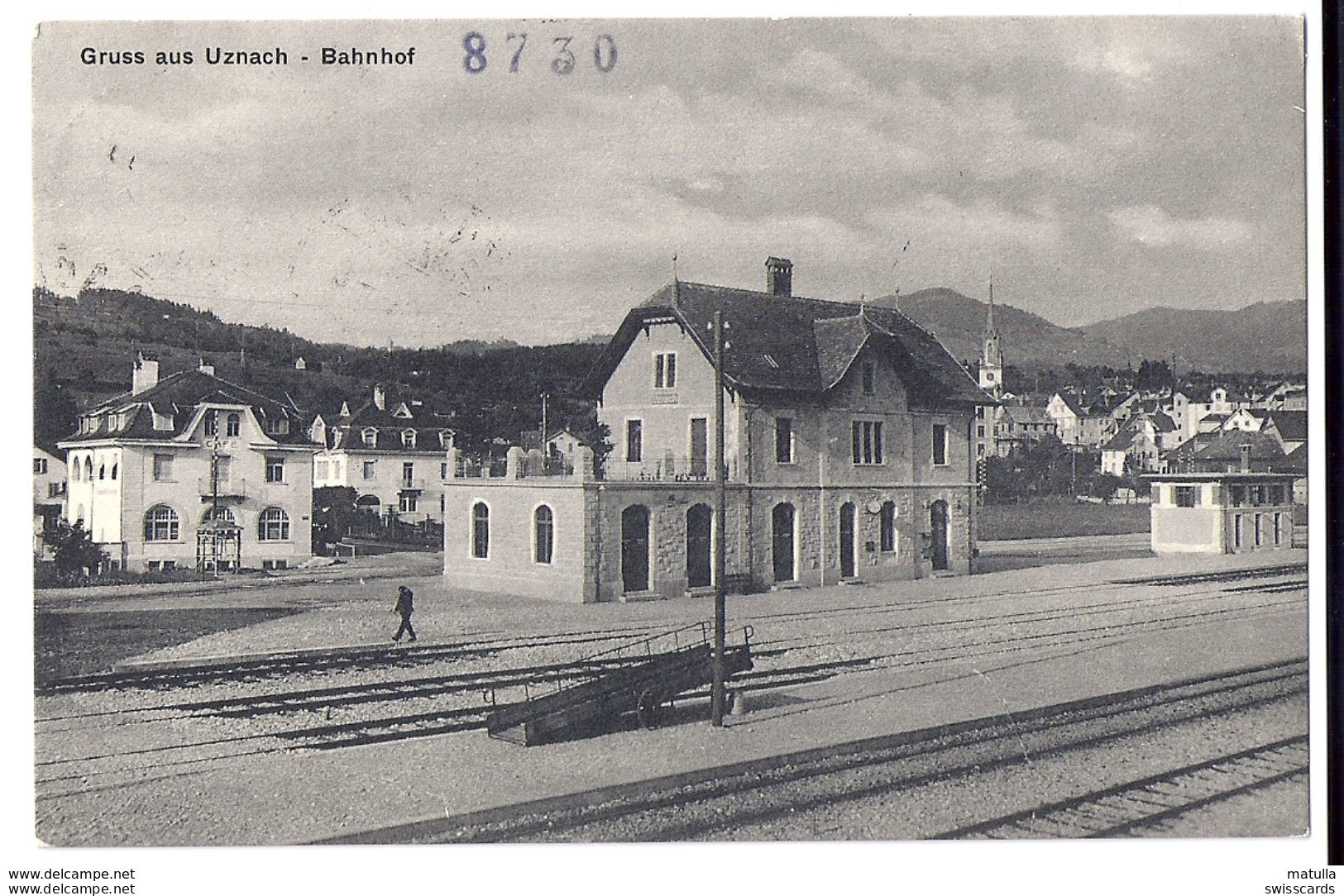 Gruss Aus UZNACH: Bahnhof, Geleise, Quartier 1910 - Uznach