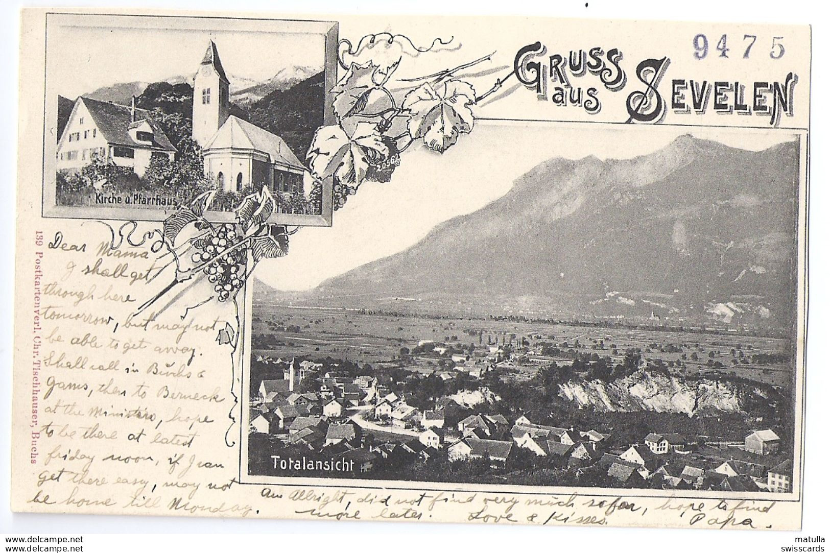 Gruss Aus SEVELEN: 2-Bild-AK 1903 - Sevelen