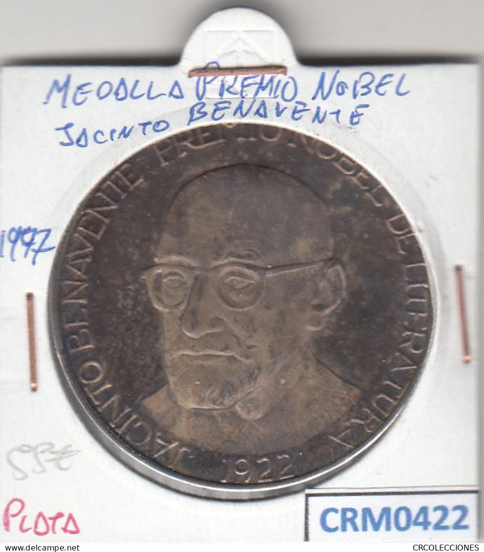 CRM0422 MEDALLA PREMIO NOBEL JACINTO BENAVENTE 1997 PLATA MBC - Professionali/Di Società