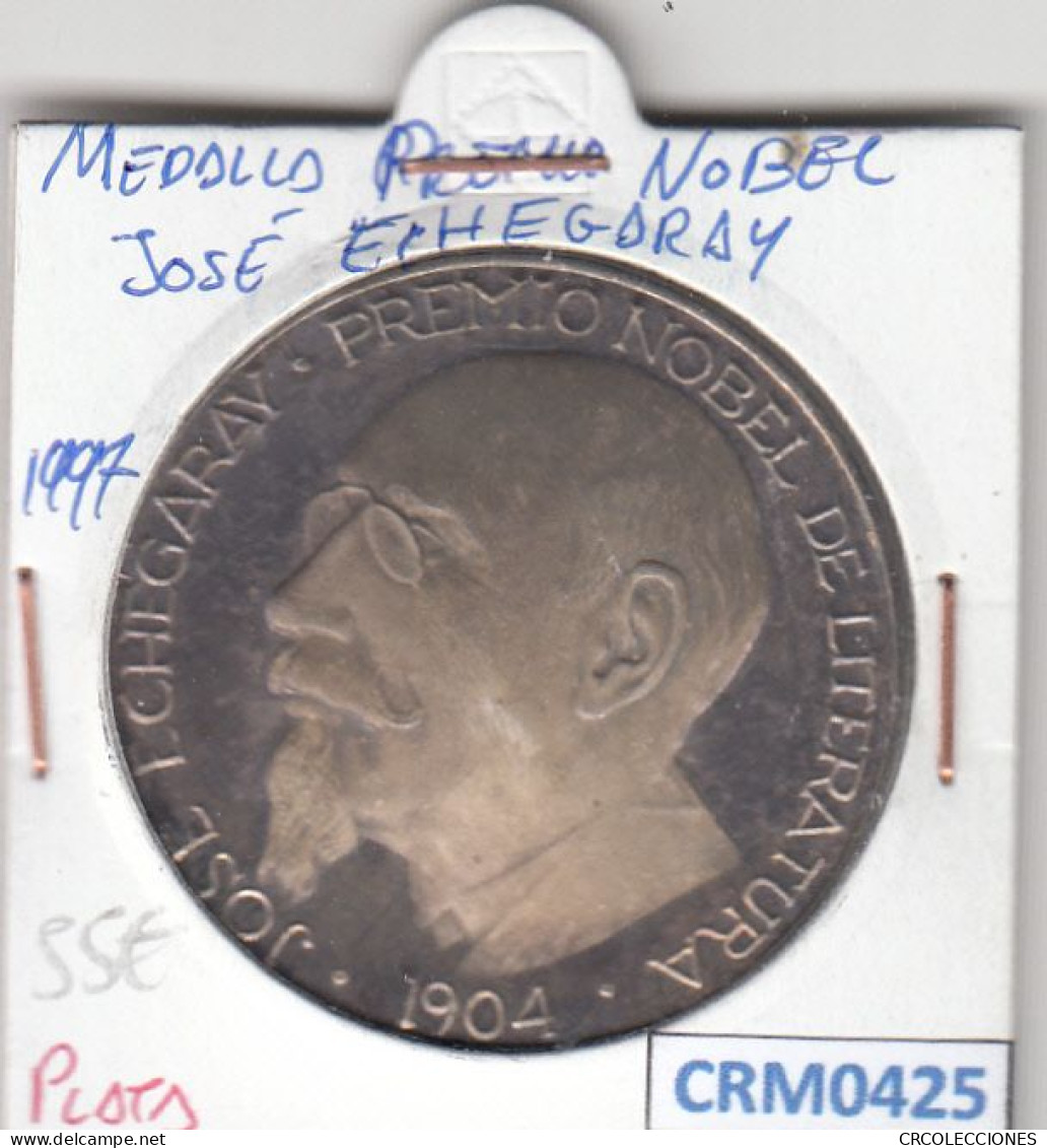 CRM0425 MEDALLA PREMIO NOBEL JOSE ECHEGARAY 1997 PLATA MBC - Firma's