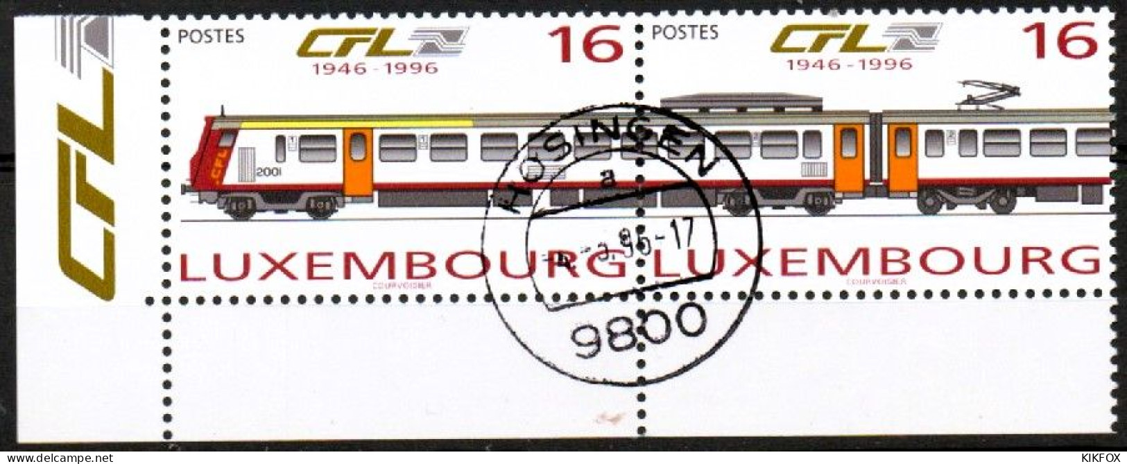 Luxembourg, Luxemburg, 1996, MI 1386 - 1387,  50 JAHRE EISENBAHN,  GESTEMPELT,  Oblitéré - Used Stamps