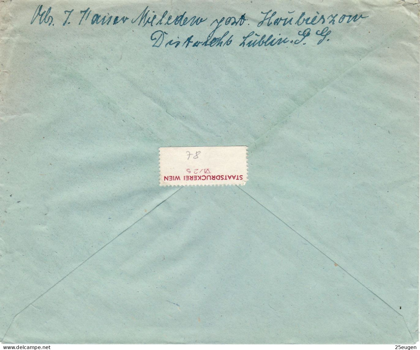 POLAND GENERAL GOVERNMENT 1941 LETTER SENT FROM HRUBIESZÓW TO LUENEBURG - Gouvernement Général