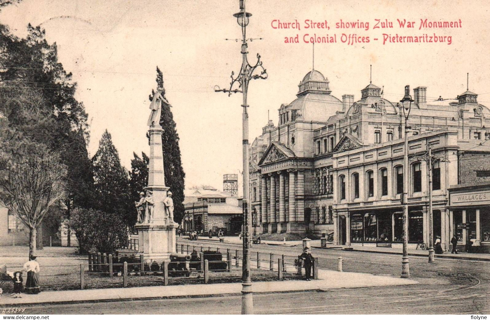 Pietermaritzburg - Church Street , Showing Zulu War Monument And Colonial Offices Afrique Du Sud South Africa Transvaal - Zuid-Afrika