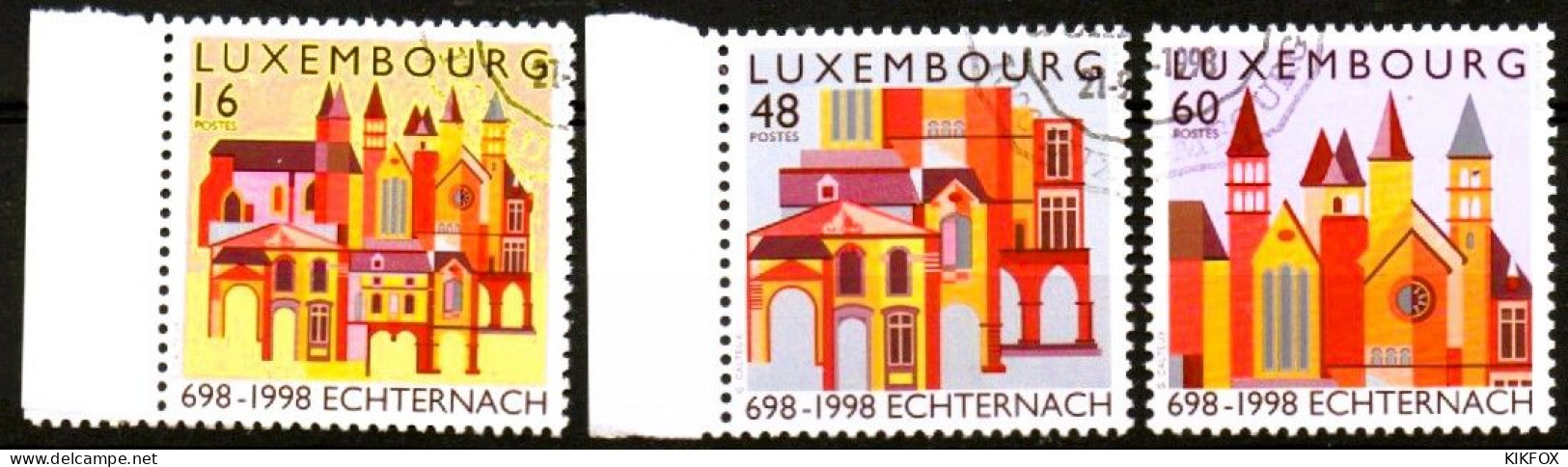 Luxembourg, Luxemburg, 1998, MI 1456 - 1458, YT 1406 - 1408,  1300 JAHRE ABTEI ECHTERNACH , GESTEMPELT,  OBLITERE - Gebruikt