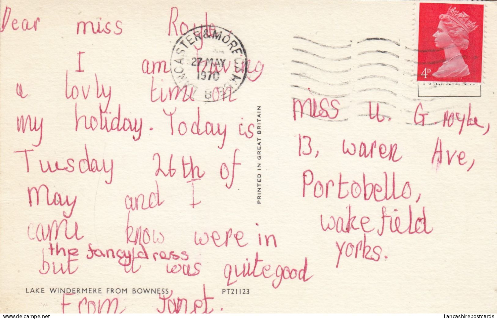 Postcard Lake Windermere From Bowness [ & Swan Lake Ferry / Cruiser ] My Ref B14801 - Windermere