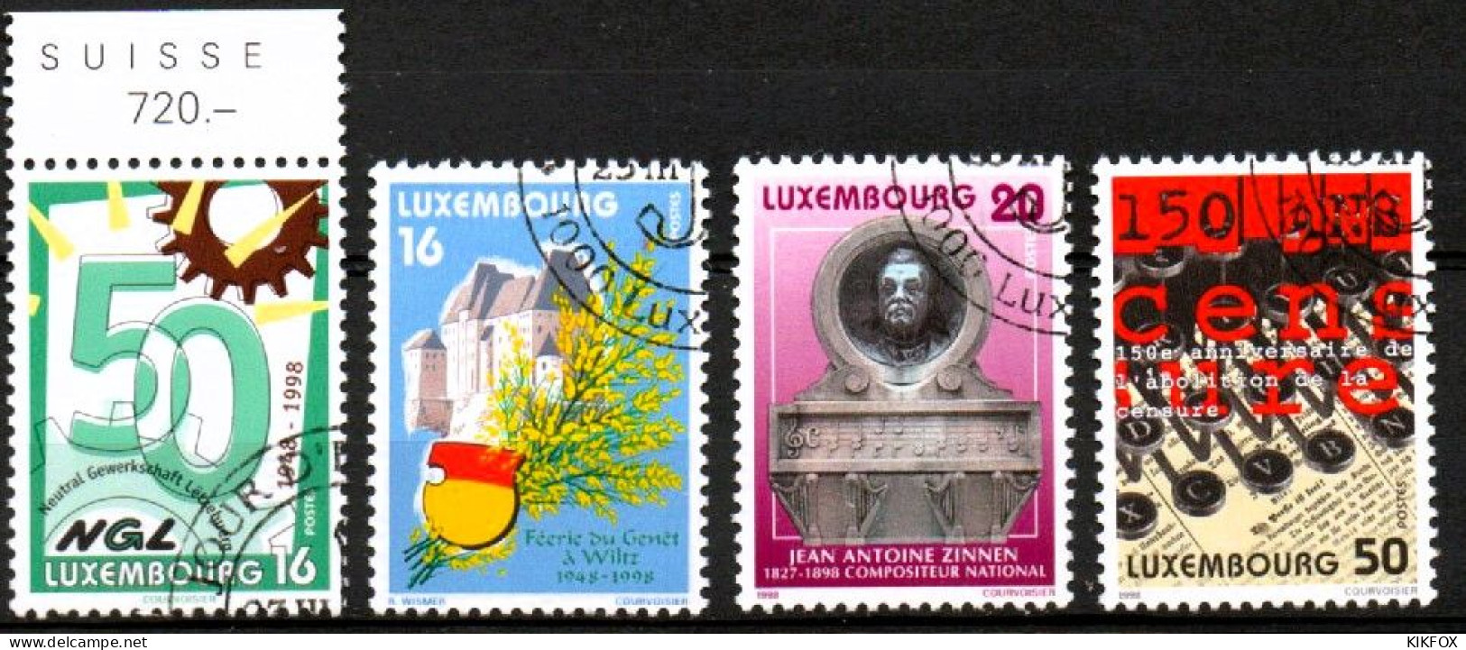 Luxembourg, Luxemburg, 1998, MI 1442 - 1445, YT 1392 - 1395, JAHRESEREIGNISSE,  GESTEMPELT,  OBLITERE - Oblitérés