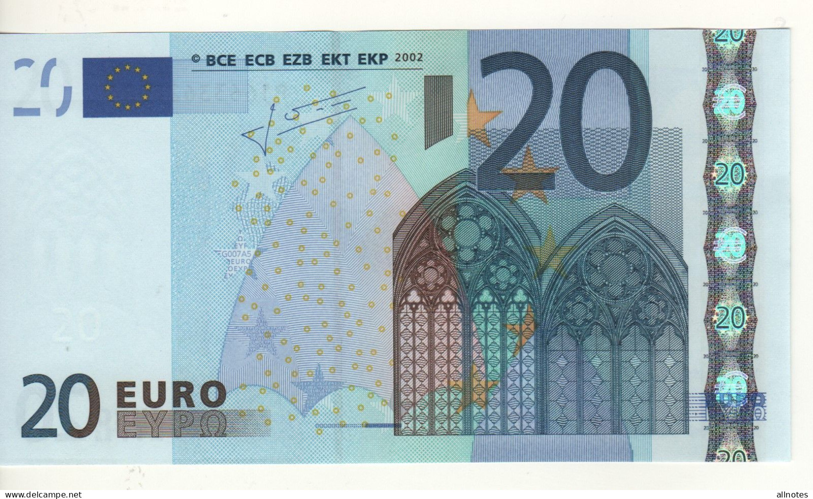 20 EURO  "P" OLANDA  Firma Trichet   G 007 A5   /  FDS - UNC - 20 Euro