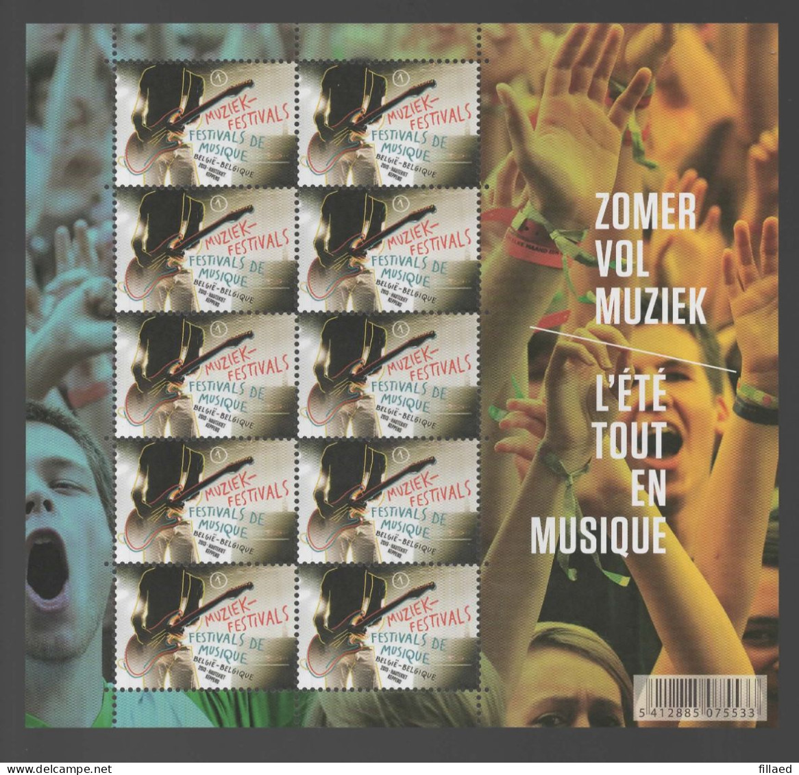 België Nr 4357** Velletje Van 10  Zomer Vol Muziek. - 2011-2020
