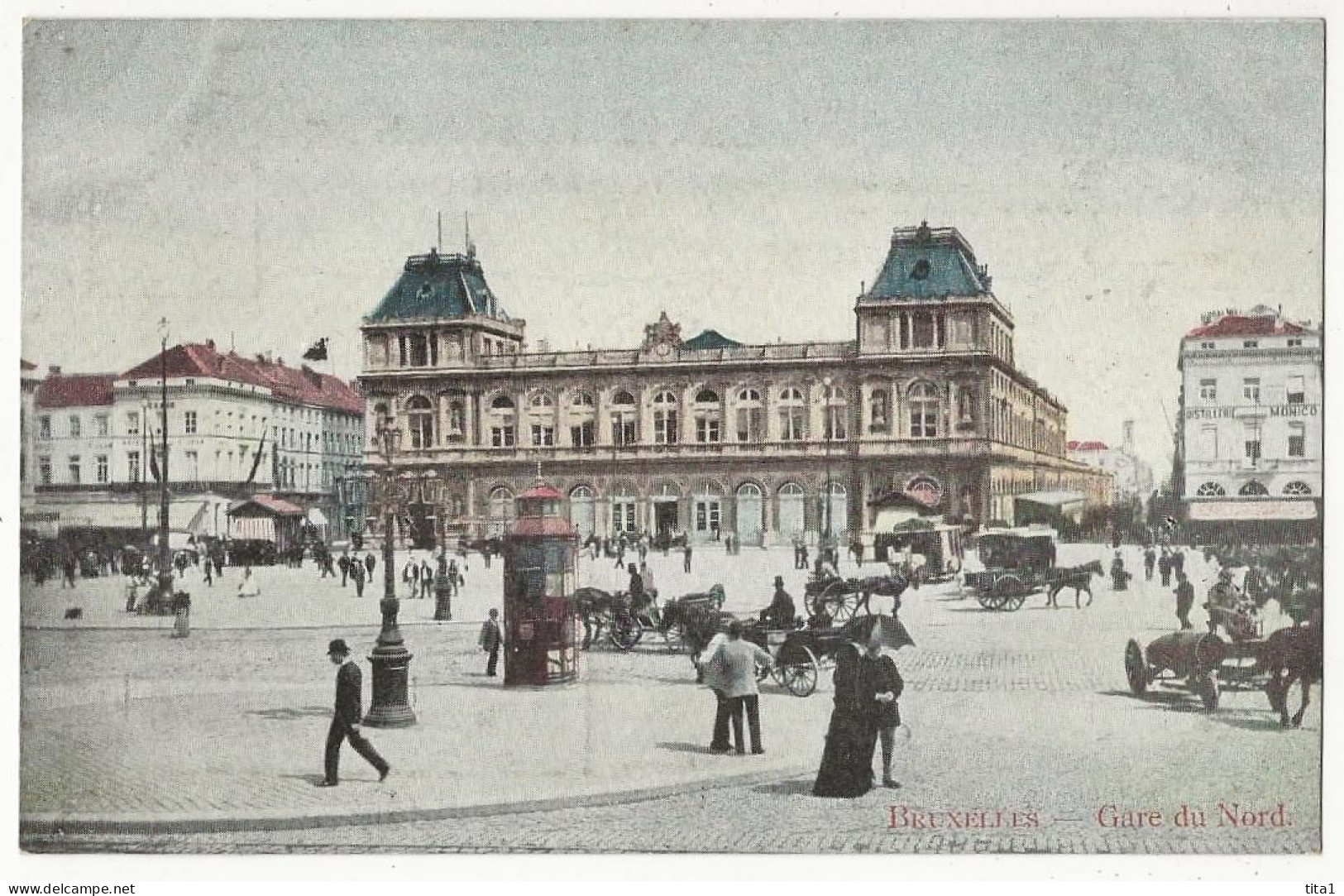 484- Bruxelles  - 4 Cartes - Grand Place -Théâtre De La Monnaie - Place De Brouckère - Gare Du Nord - Lots, Séries, Collections