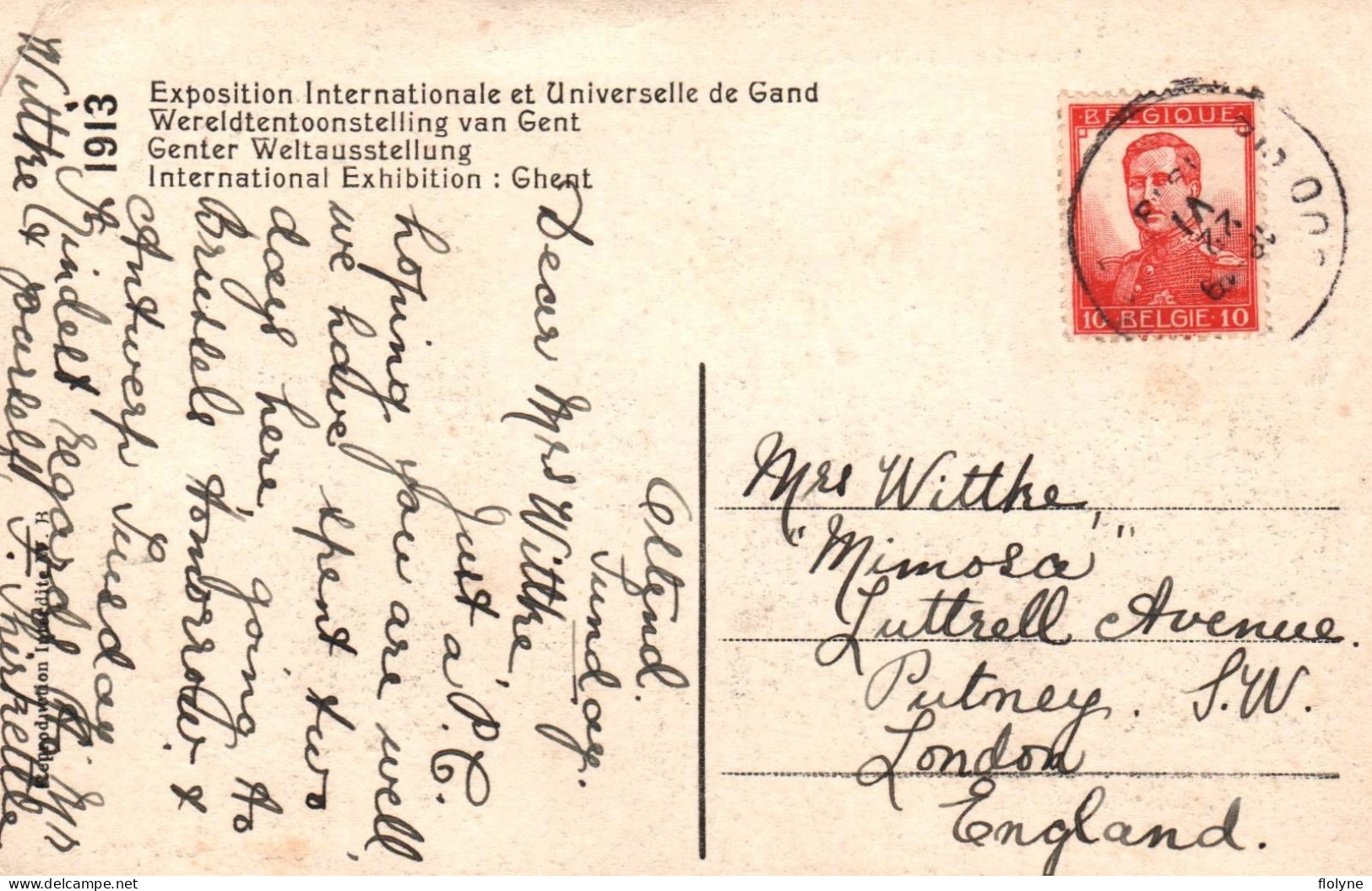 Gand - Gent - Vue Du Lac Et Du Waterchute - Exposition Universelle 1913 - Belgique Belgium - Gent