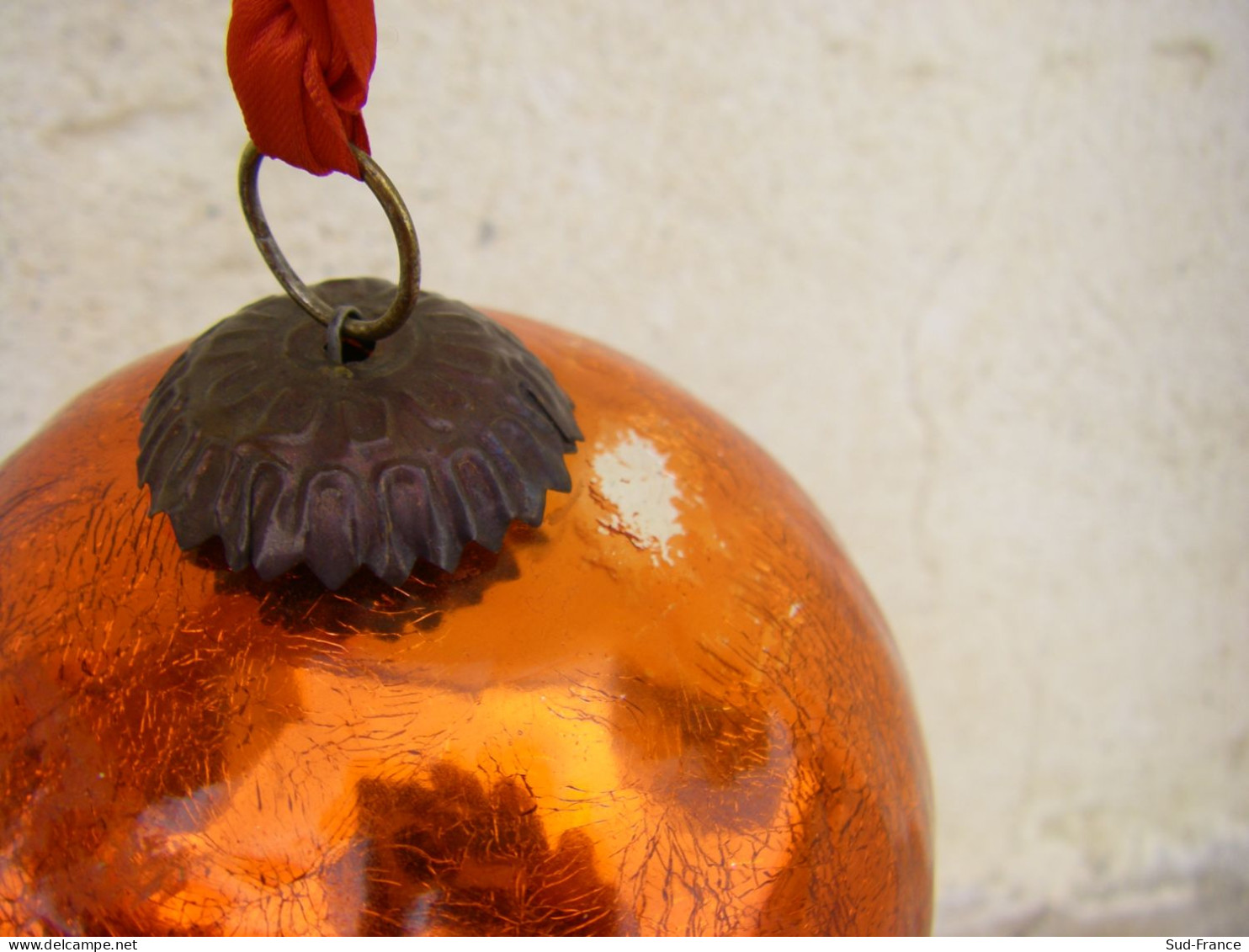 Boule De Noël En Verre Soufflé Ancienne - Sonstige & Ohne Zuordnung