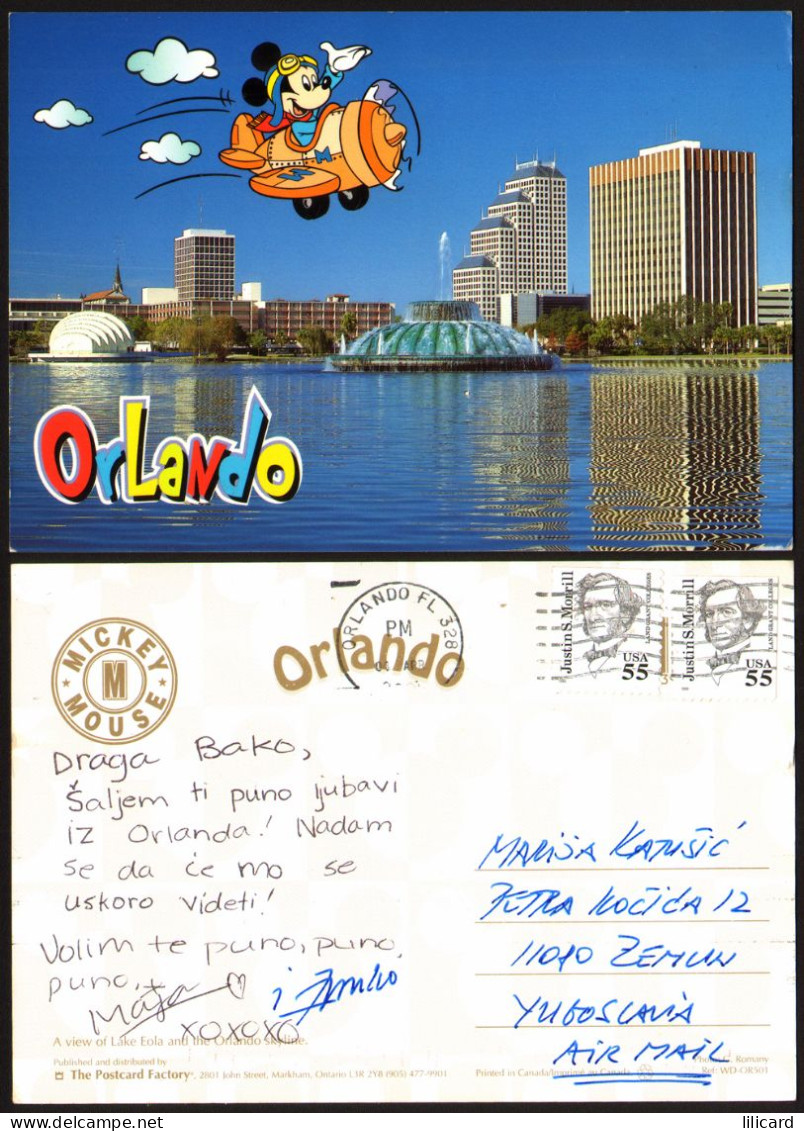 US ORLANDO Eola Lake MICKEY MOUSE Stamp #39405 - Orlando