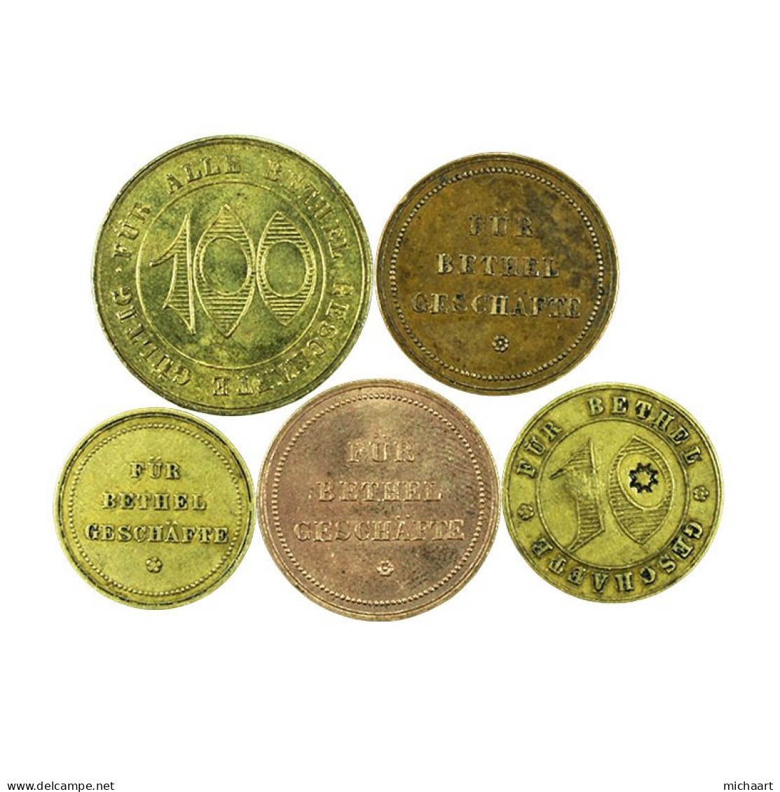 Token Bielefeld Bethel Shops Lot Of 5 Germany 5 10 50 100 Pfennig 03761 - Monétaires/De Nécessité