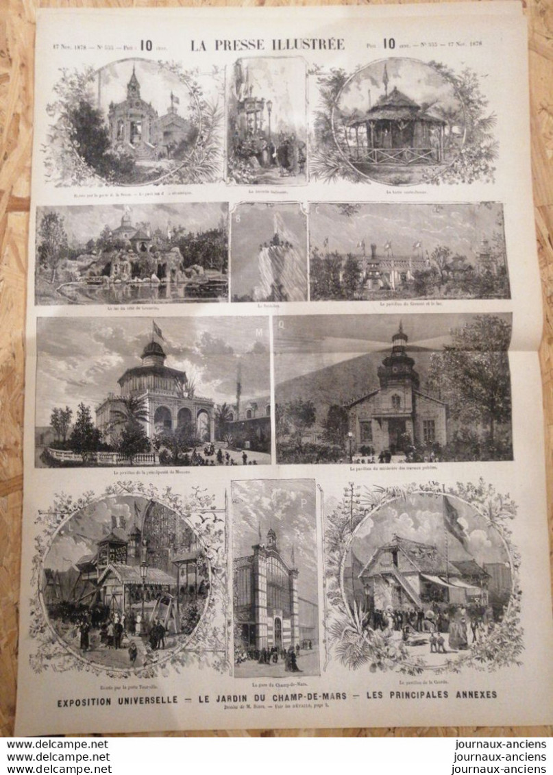 1878 EXPOSITION UNIVERSELLE - LE JARDIN DU CHAMP DE MARS - LES ANNEXES - 1850 - 1899