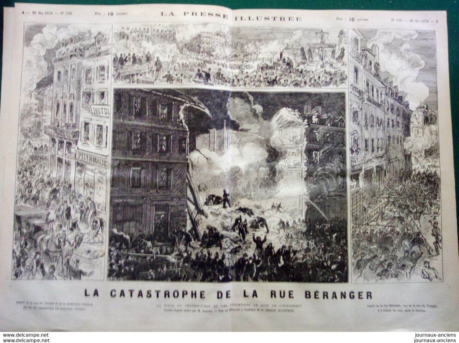 1878 PARIS LA CATASTROPHE DE LA RUE BÉRANGER - AFFAIRE VÉRA ZASSOULICH - LA PRESSE ILLUSTRÉE - 1850 - 1899