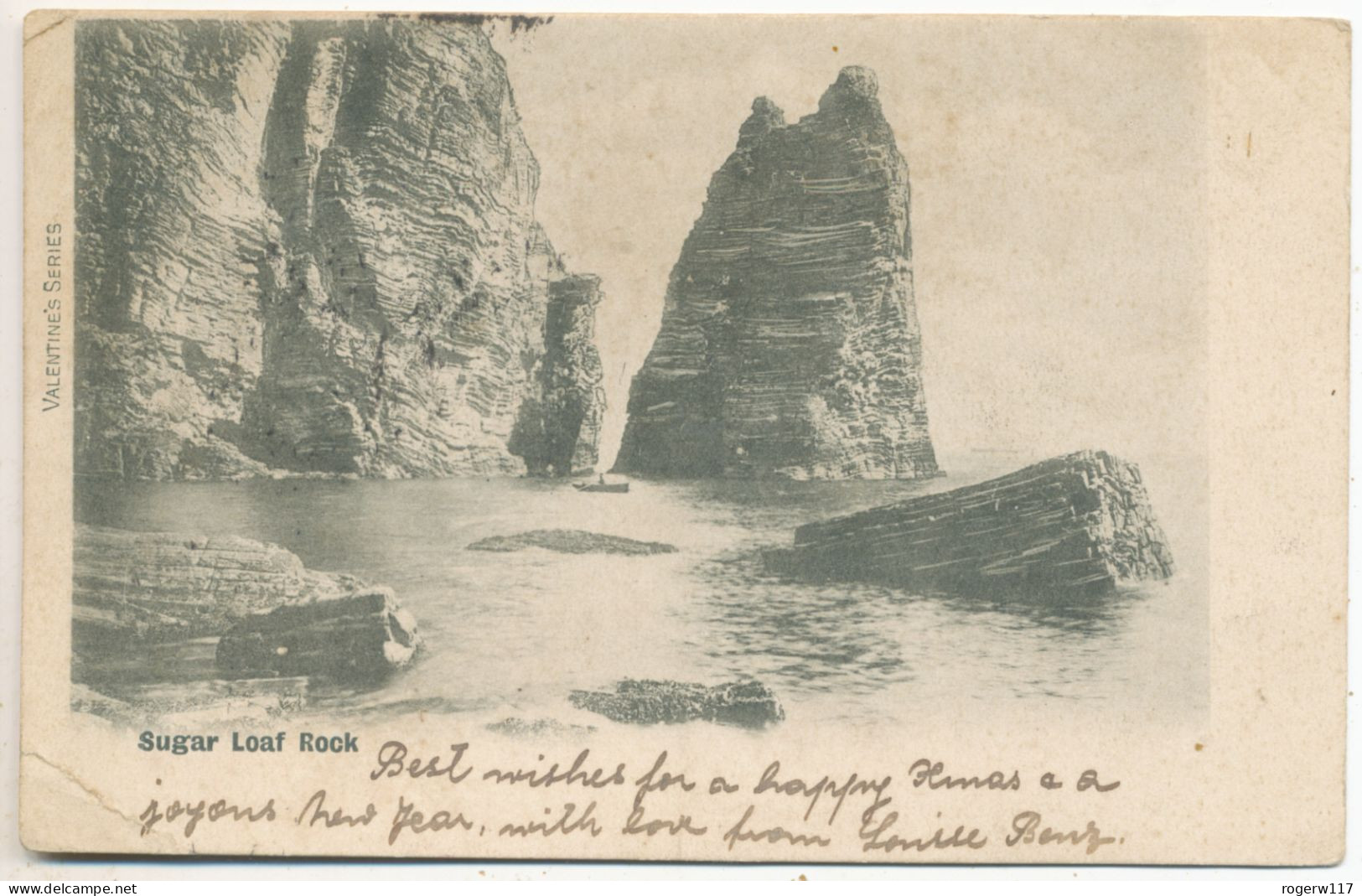 Sugar Loaf Rock, Port Erin, Isle Of Man, 1902 Ud Back To Lllian Bigwood, Jersey - Ile De Man