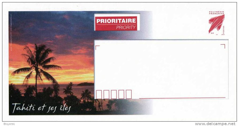 PAP De POLYNESIE De 2006 Avec Timbre "Emblème Postal (rouge)" Et Repiquage "Tahiti Et Ses îles" - Intérieur Blanc - Prêt-à-poster