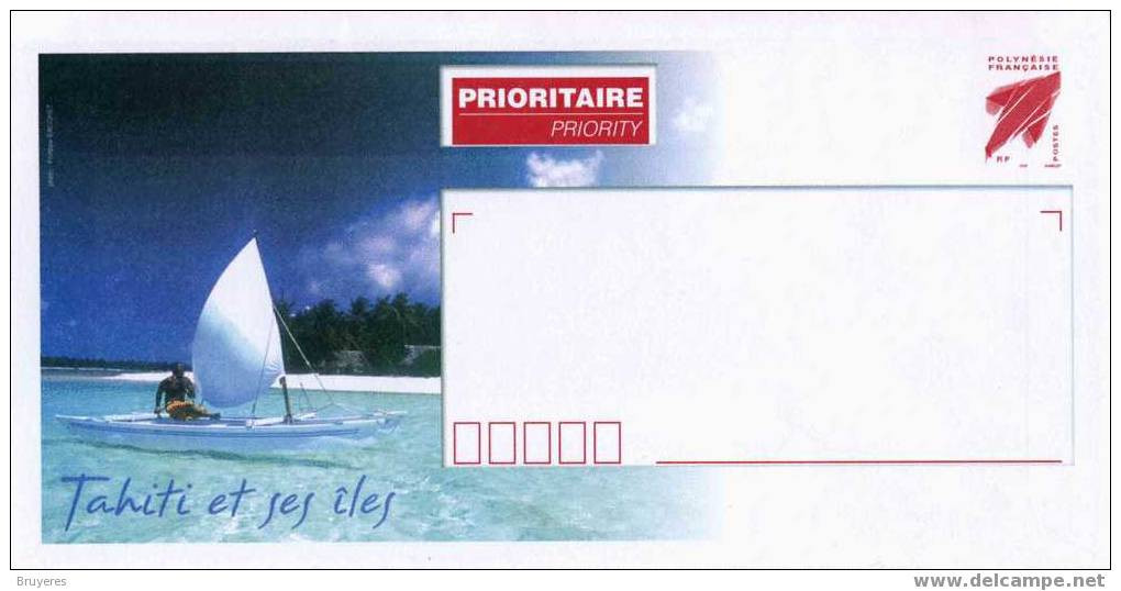 PAP De 2006 De POLYNESIE Avec Timbre "Emblème Postal (rouge)" Et Repiquage "Tahiti Et Ses îles" - Prêt-à-poster