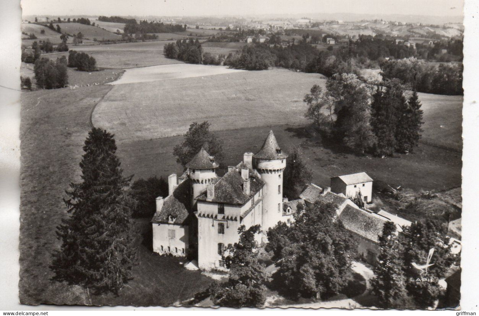 EN AVION AU DESSUS DE MONTBAZENS CHATEAU DE GARINIE CPSM 10X15 TBE - Montbazens