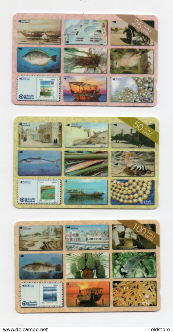 Bahrain Phonecards - Collectors Cards  3 Cards Set - Batelco Used Cards - Bahrein